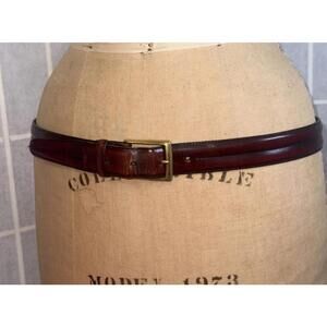 Vintage Y2K Brighton Womens 34 Brown Leather Gold Buckle Equestrian Western Belt